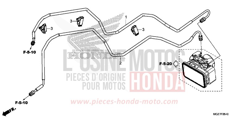 BRAKE PIPE for CB500X ABS PEARL HIMALAYAS WHITE (NHA87) from 2014